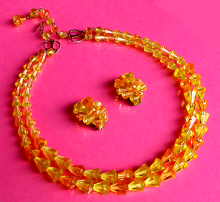 a beautiful vintage costume jewelry parure