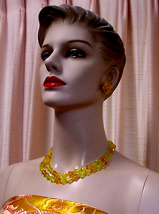 a beautiful vintage costume jewelry parure