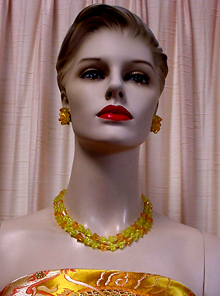 a beautiful vintage costume jewelry parure