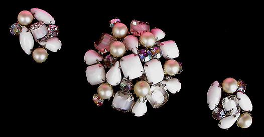 a beautiful vintage costume jewelry parure