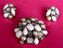 a beautiful Juliana vintage costume jewelry necklace, bracelet and earrings