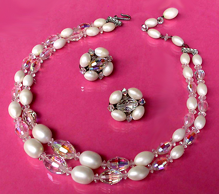 a beautiful vintage costume jewelry parure