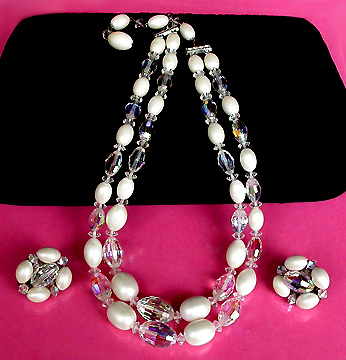 a beautiful vintage costume jewelry parure