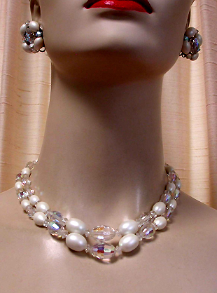 a beautiful vintage costume jewelry parure