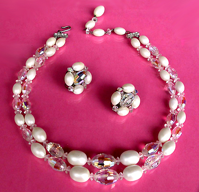 a beautiful vintage costume jewelry parure