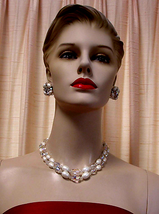 a beautiful vintage costume jewelry parure