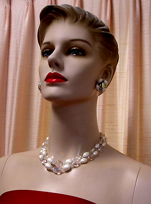 a beautiful vintage costume jewelry parure