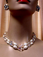 a beautiful Juliana vintage costume jewelry necklace, bracelet and earrings