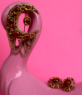 a beautiful vintage costume jewelry parure