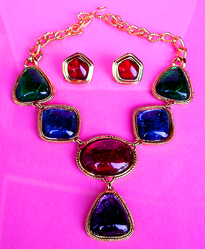 a beautiful vintage costume jewelry parure