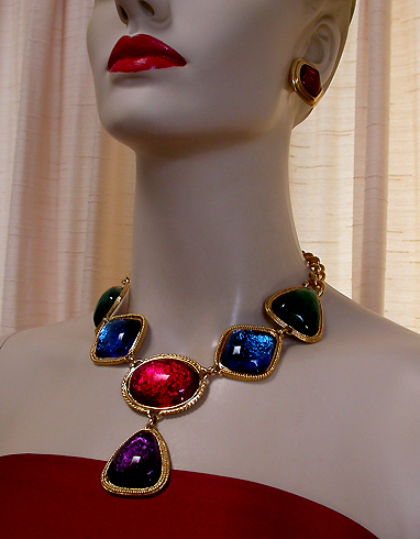 a beautiful vintage costume jewelry parure