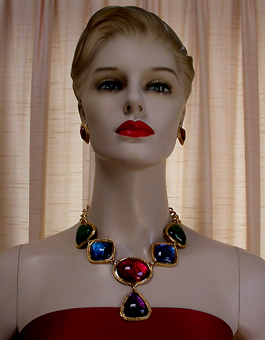 a beautiful vintage costume jewelry parure