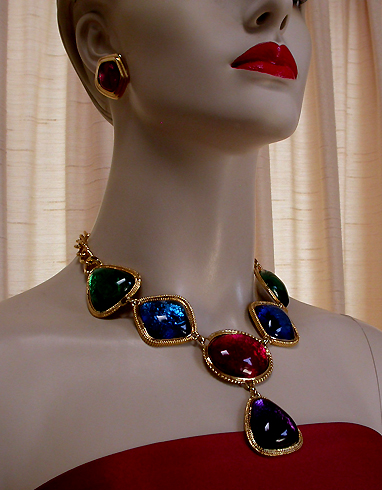 a beautiful vintage costume jewelry parure