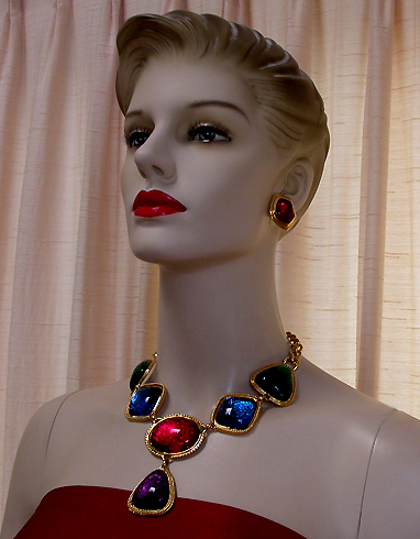 a beautiful vintage costume jewelry parure