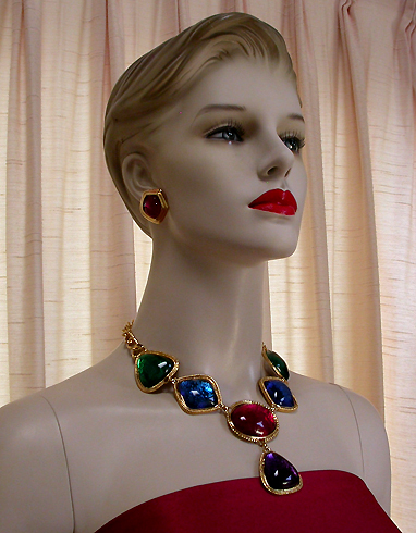 a beautiful vintage costume jewelry parure
