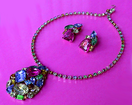 a beautiful vintage costume jewelry parure