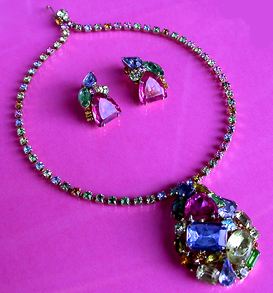 a beautiful vintage costume jewelry parure