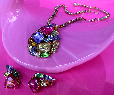 a beautiful vintage costume jewelry parure