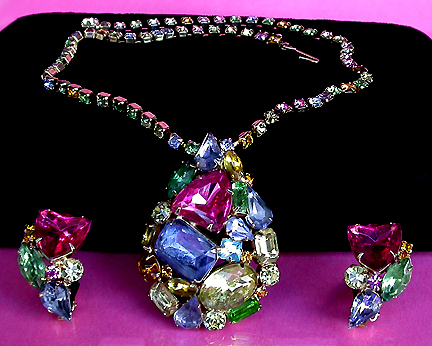 a beautiful vintage costume jewelry parure