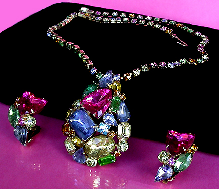 a beautiful vintage costume jewelry parure