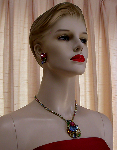 a beautiful vintage costume jewelry parure