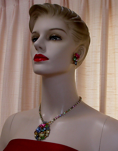 a beautiful vintage costume jewelry parure