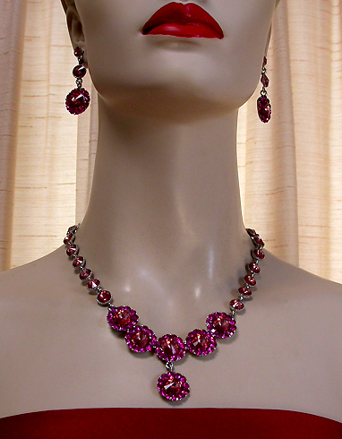 a beautiful vintage costume jewelry parure