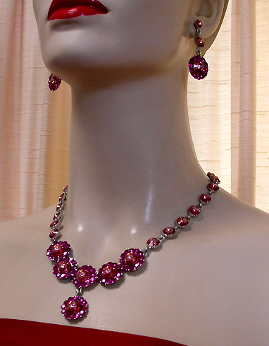 a beautiful vintage costume jewelry parure