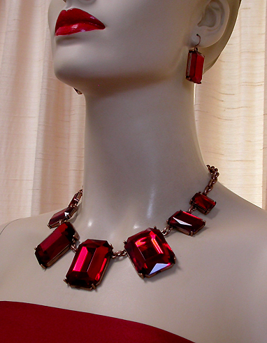 a beautiful vintage costume jewelry parure