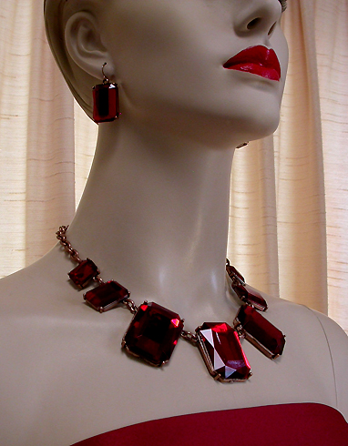 a beautiful vintage costume jewelry parure