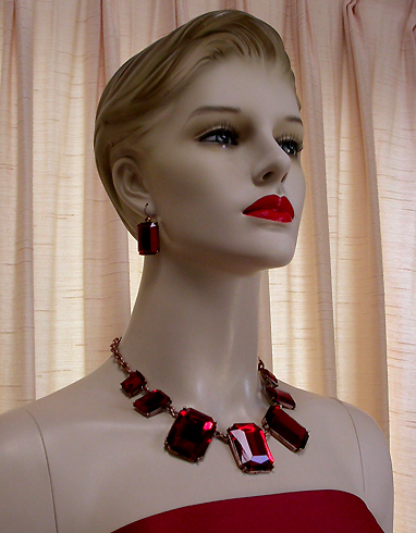 a beautiful vintage costume jewelry parure