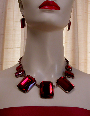 a beautiful vintage costume jewelry parure