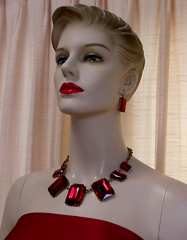 a beautiful vintage costume jewelry parure