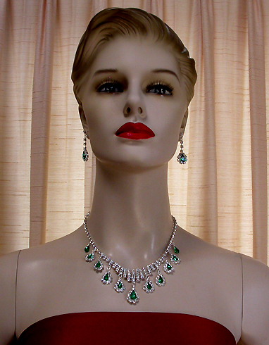 a beautiful vintage costume jewelry parure