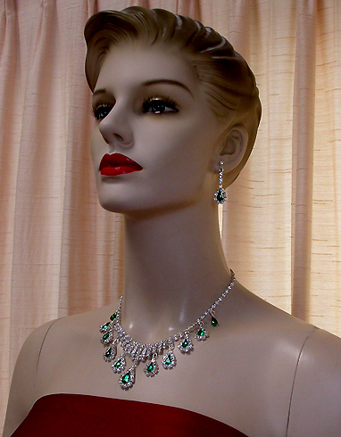 a beautiful vintage costume jewelry parure
