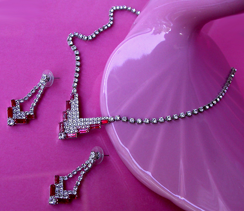 a beautiful vintage costume jewelry parure