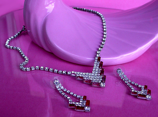 a beautiful vintage costume jewelry parure