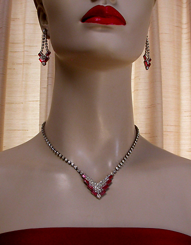 a beautiful vintage costume jewelry parure