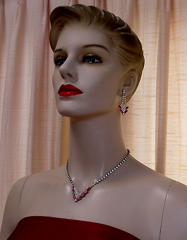 a beautiful vintage costume jewelry parure