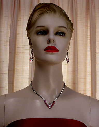 a beautiful vintage costume jewelry parure