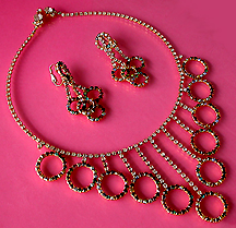 a beautiful Juliana vintage costume jewelry necklace, bracelet and earrings
