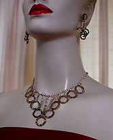 a beautiful Juliana vintage costume jewelry necklace, bracelet and earrings