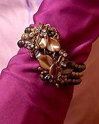 a beautiful vintage costume jewelry necklace, bracelet and earrings