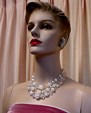 a beautiful Juliana vintage costume jewelry necklace, bracelet and earrings
