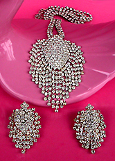 a beautiful Juliana vintage costume jewelry necklace and earrings