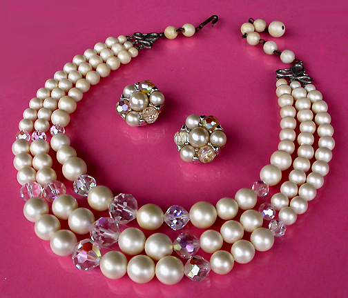 a beautiful vintage costume jewelry parure