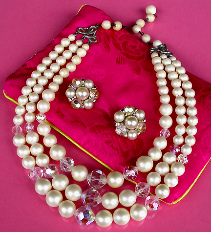 a beautiful vintage costume jewelry parure