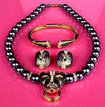 a beautiful Juliana vintage costume jewelry necklace and earrings