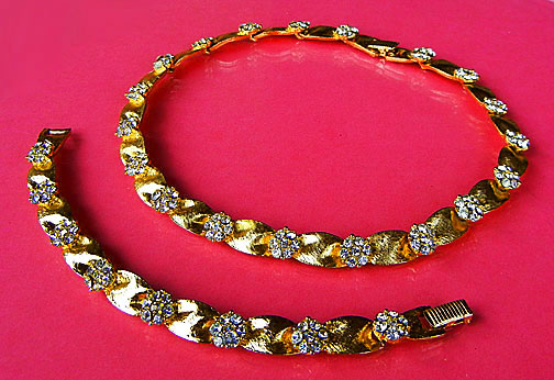 a beautiful vintage costume jewelry parure