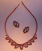 a beautiful Weiss vintage costume jewelry necklace and earrings